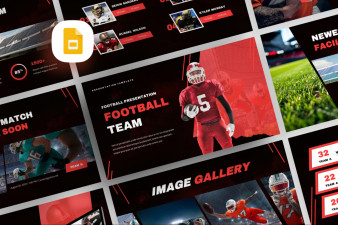 Dark Modern Football Team Google Slide Template